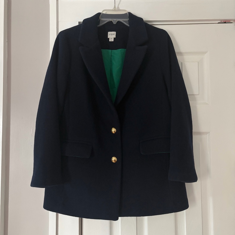 J. Crew Wool Blend Navy Blazer with Gold Buttons Size‎ 6P EUC